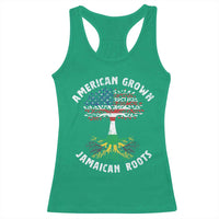 American Grown Jamaican Roots Racerback Tank Top Retro USA Jamaica Flag - Wonder Print Shop