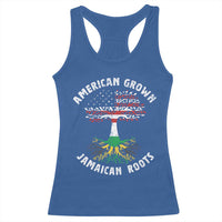 American Grown Jamaican Roots Racerback Tank Top Retro USA Jamaica Flag - Wonder Print Shop