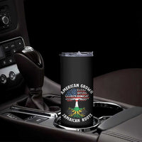 American Grown Jamaican Roots Skinny Tumbler Retro USA Jamaica Flag - Wonder Print Shop