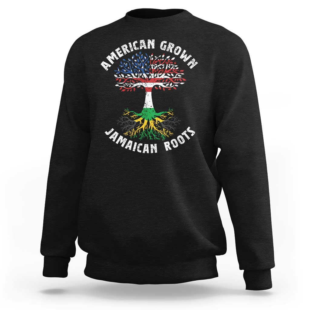 American Grown Jamaican Roots Sweatshirt Retro USA Jamaica Flag - Wonder Print Shop