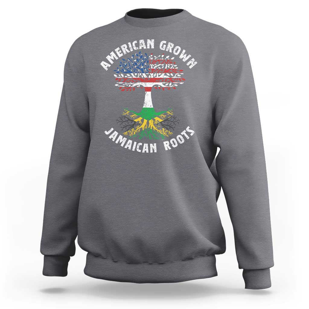 American Grown Jamaican Roots Sweatshirt Retro USA Jamaica Flag - Wonder Print Shop