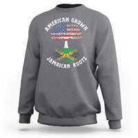 American Grown Jamaican Roots Sweatshirt Retro USA Jamaica Flag - Wonder Print Shop
