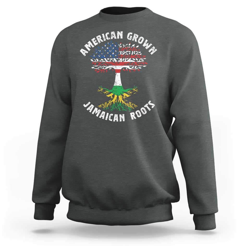 American Grown Jamaican Roots Sweatshirt Retro USA Jamaica Flag - Wonder Print Shop