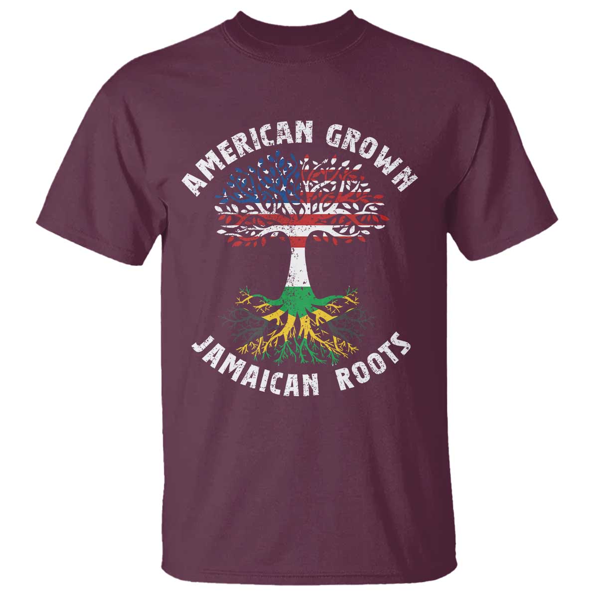 American Grown Jamaican Roots T Shirt Retro USA Jamaica Flag - Wonder Print Shop