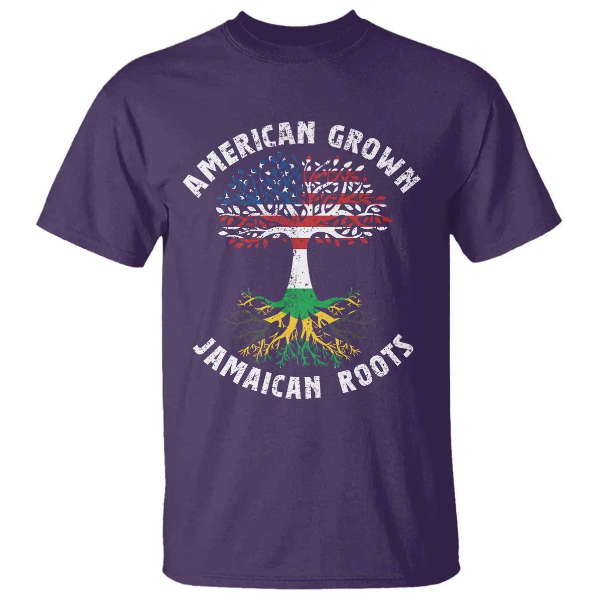 American Grown Jamaican Roots T Shirt Retro USA Jamaica Flag - Wonder Print Shop