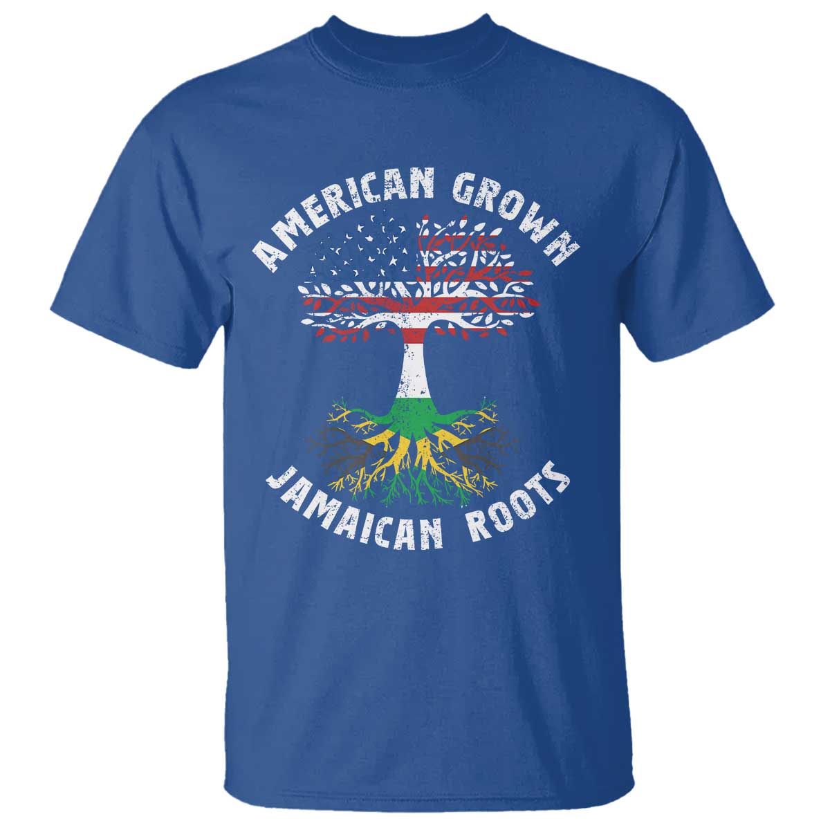 American Grown Jamaican Roots T Shirt Retro USA Jamaica Flag - Wonder Print Shop