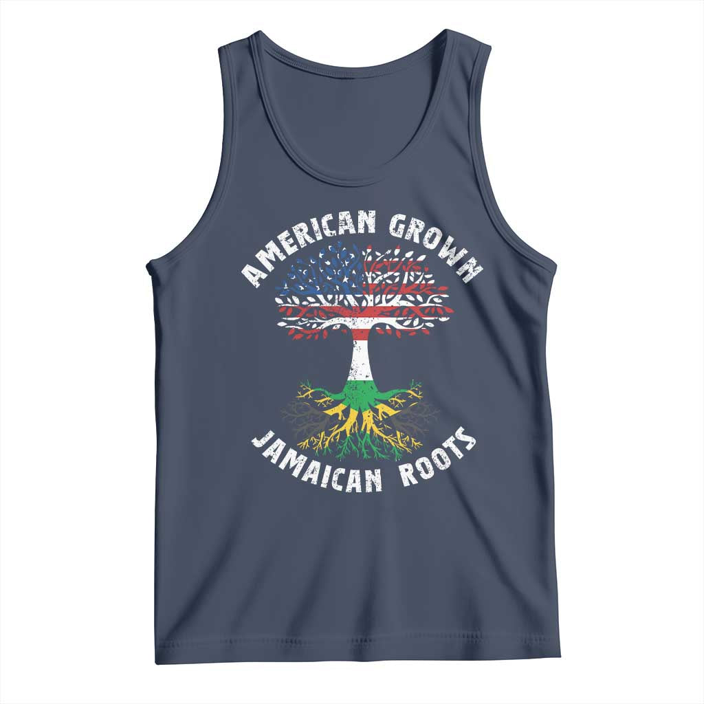 American Grown Jamaican Roots Tank Top Retro USA Jamaica Flag - Wonder Print Shop