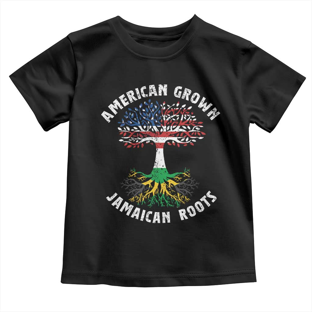 American Grown Jamaican Roots Toddler T Shirt Retro USA Jamaica Flag - Wonder Print Shop