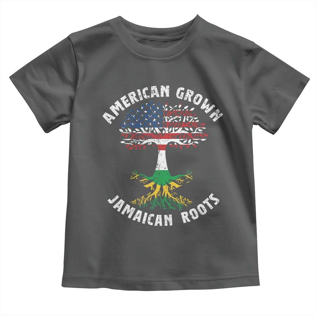 American Grown Jamaican Roots Toddler T Shirt Retro USA Jamaica Flag - Wonder Print Shop