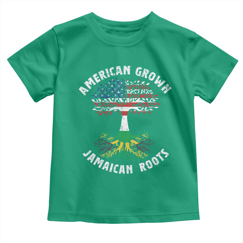 American Grown Jamaican Roots Toddler T Shirt Retro USA Jamaica Flag - Wonder Print Shop