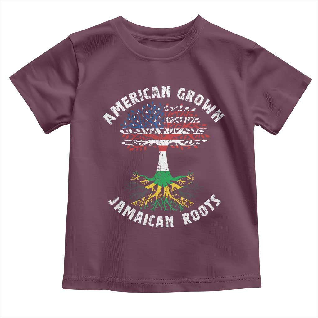 American Grown Jamaican Roots Toddler T Shirt Retro USA Jamaica Flag - Wonder Print Shop