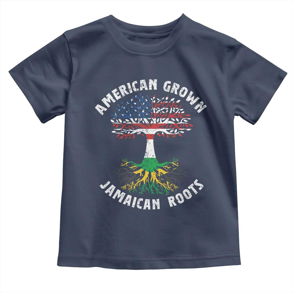 American Grown Jamaican Roots Toddler T Shirt Retro USA Jamaica Flag - Wonder Print Shop