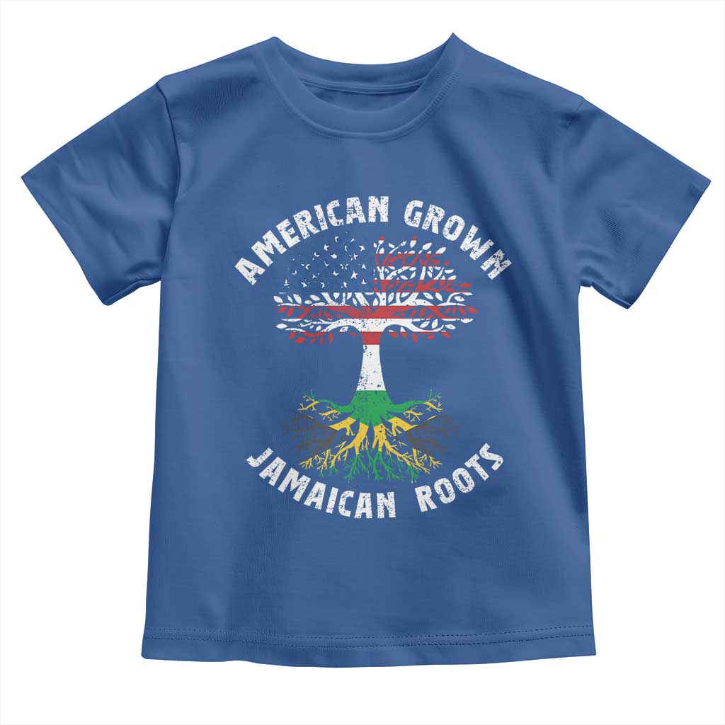 American Grown Jamaican Roots Toddler T Shirt Retro USA Jamaica Flag - Wonder Print Shop