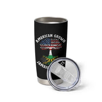 American Grown Jamaican Roots Tumbler Cup Retro USA Jamaica Flag - Wonder Print Shop