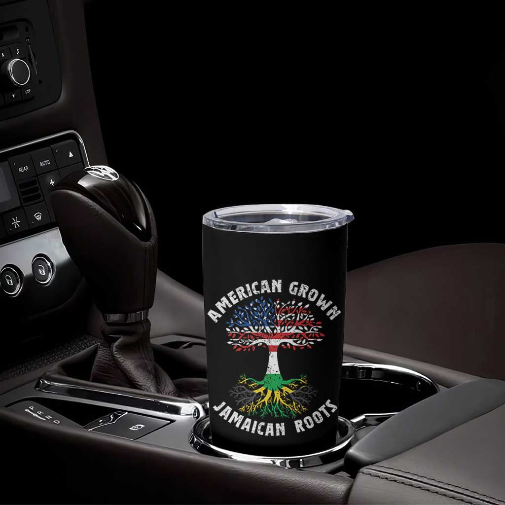 American Grown Jamaican Roots Tumbler Cup Retro USA Jamaica Flag - Wonder Print Shop