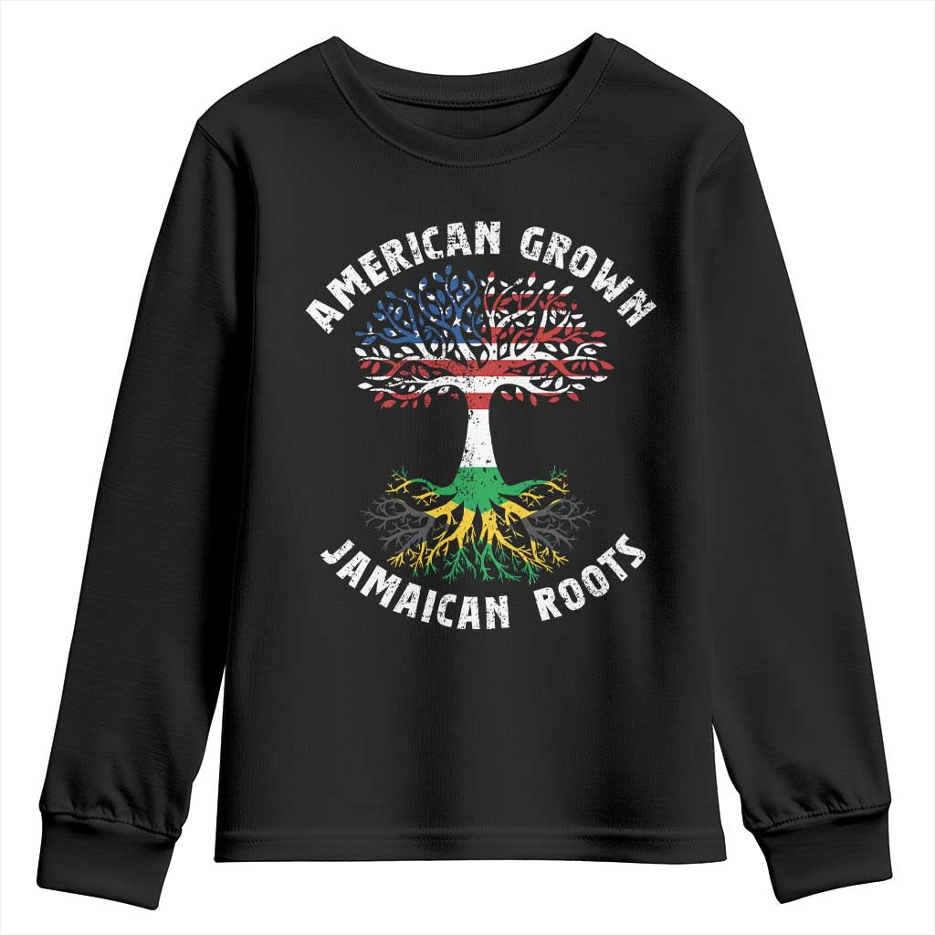 American Grown Jamaican Roots Youth Sweatshirt Retro USA Jamaica Flag - Wonder Print Shop