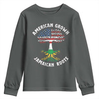 American Grown Jamaican Roots Youth Sweatshirt Retro USA Jamaica Flag - Wonder Print Shop