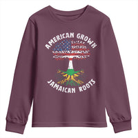 American Grown Jamaican Roots Youth Sweatshirt Retro USA Jamaica Flag - Wonder Print Shop