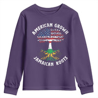 American Grown Jamaican Roots Youth Sweatshirt Retro USA Jamaica Flag - Wonder Print Shop