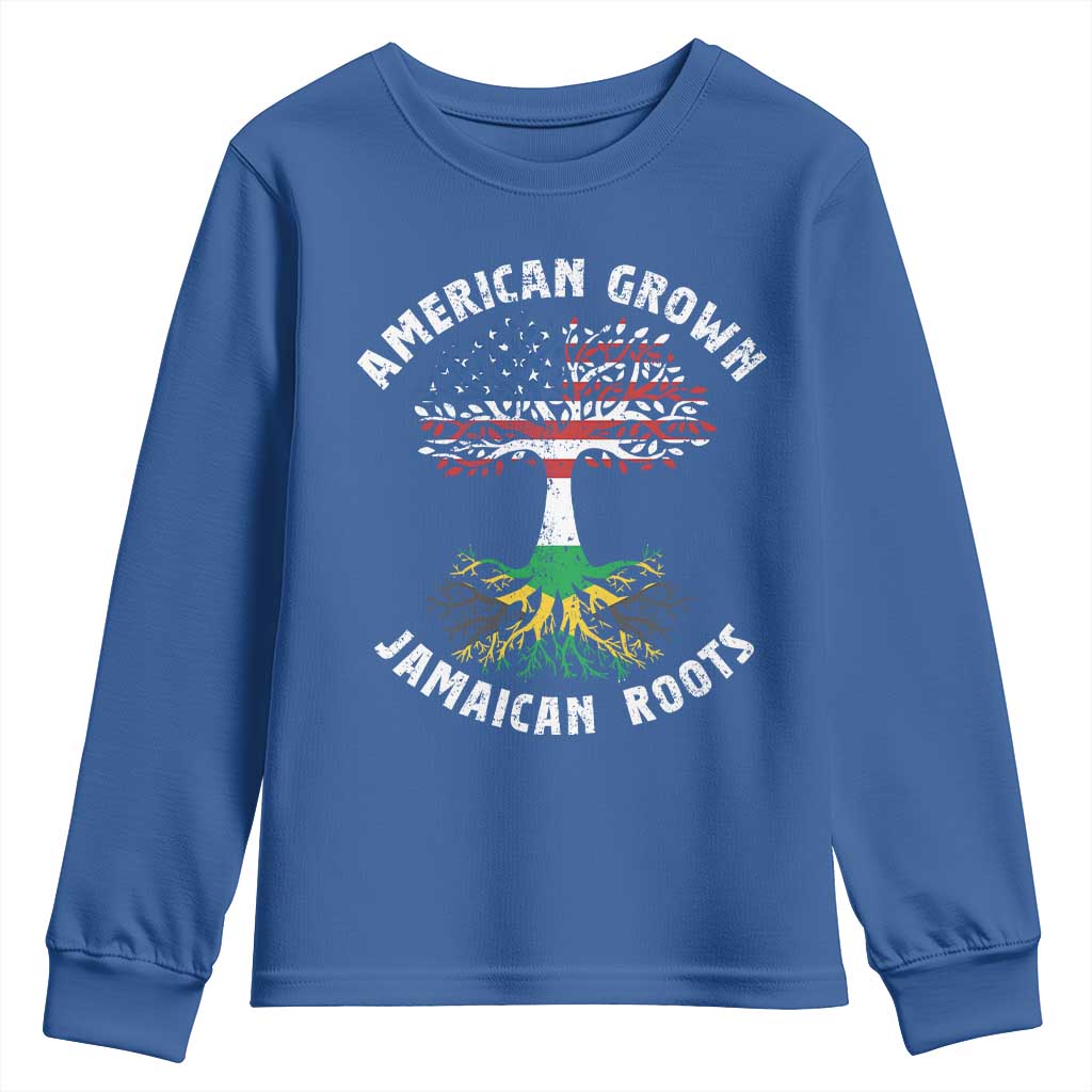 American Grown Jamaican Roots Youth Sweatshirt Retro USA Jamaica Flag - Wonder Print Shop