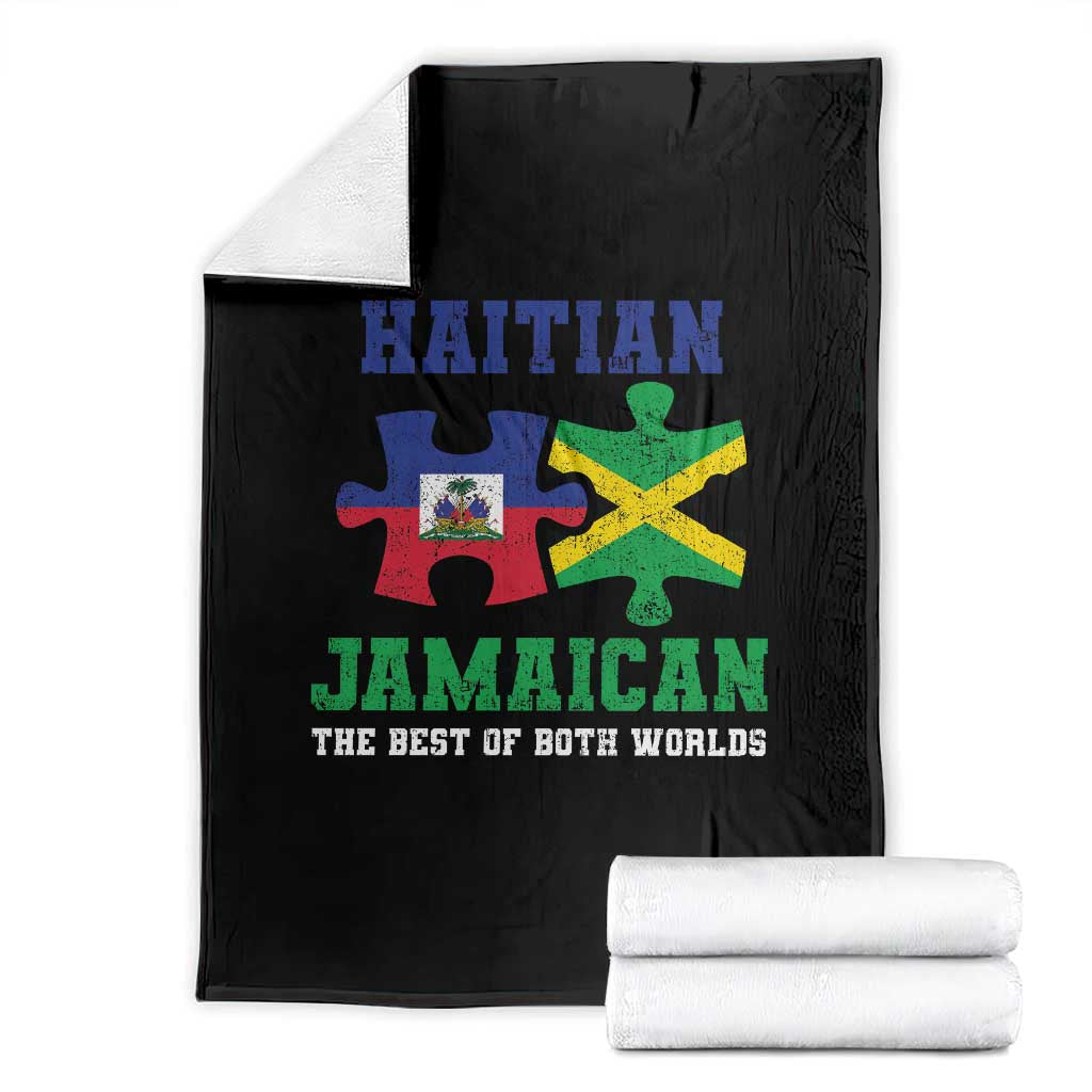 Haitian Jamaican Roots Throw Blanket Haiti Jamaica Combo Puzzle - Wonder Print Shop
