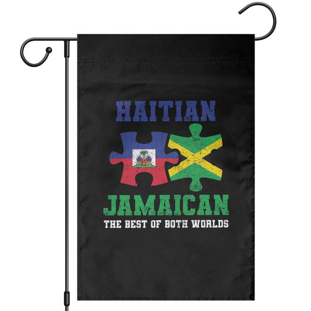 Haitian Jamaican Roots Garden Flag Haiti Jamaica Combo Puzzle - Wonder Print Shop