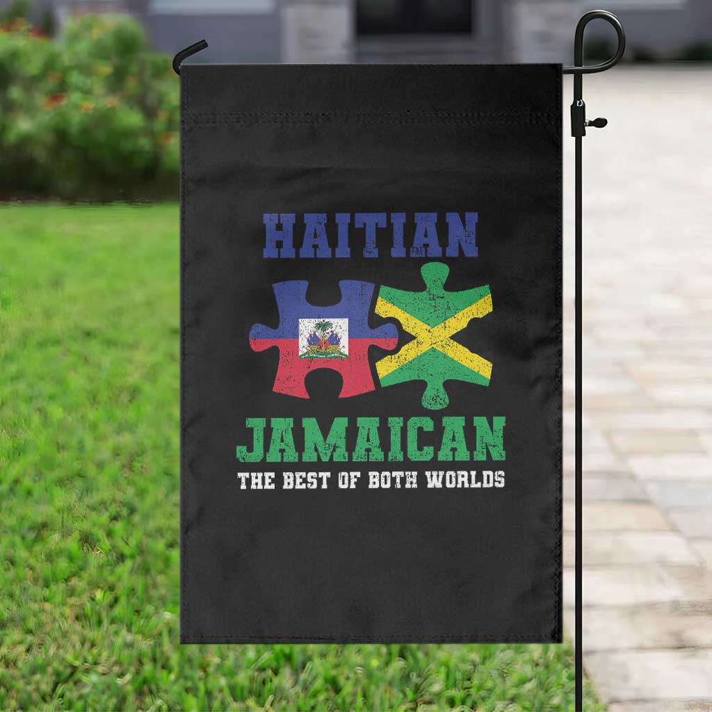 Haitian Jamaican Roots Garden Flag Haiti Jamaica Combo Puzzle - Wonder Print Shop