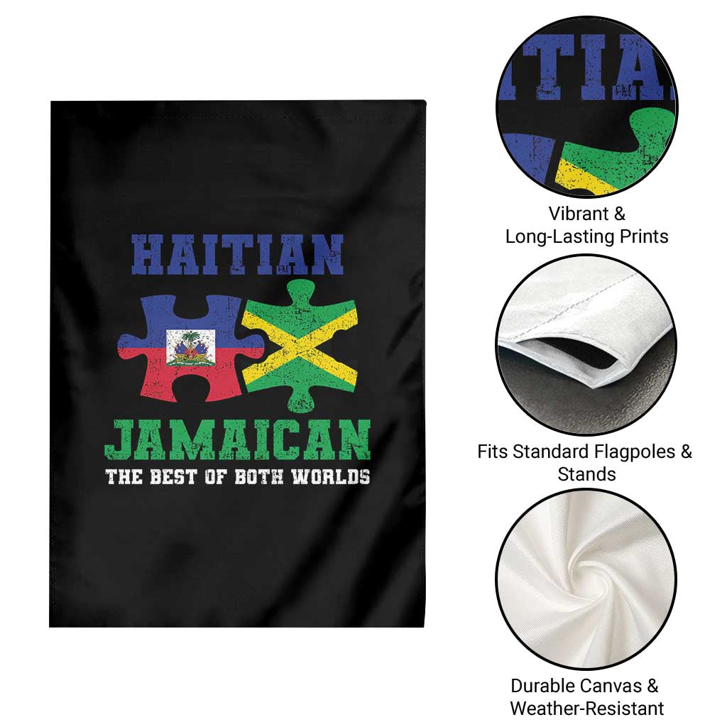 Haitian Jamaican Roots Garden Flag Haiti Jamaica Combo Puzzle - Wonder Print Shop