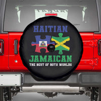 Haitian Jamaican Roots Spare Tire Cover Haiti Jamaica Combo Puzzle - Wonder Print Shop