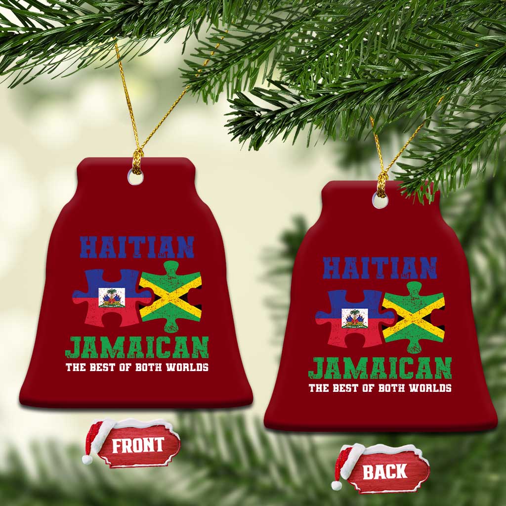 Haitian Jamaican Roots Ceramic Ornament Haiti Jamaica Combo Puzzle - Wonder Print Shop