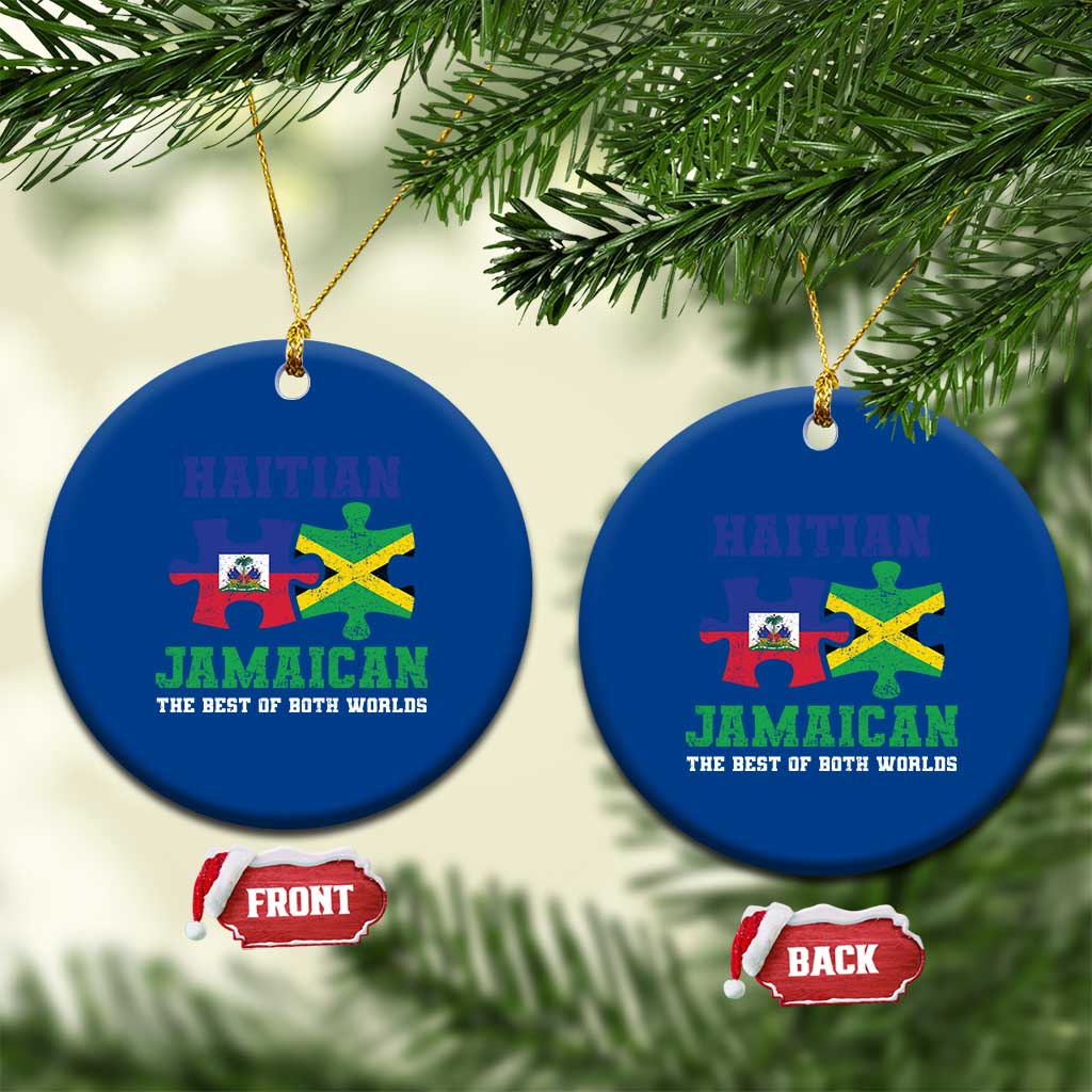 Haitian Jamaican Roots Ceramic Ornament Haiti Jamaica Combo Puzzle - Wonder Print Shop