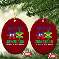 Haitian Jamaican Roots Ceramic Ornament Haiti Jamaica Combo Puzzle - Wonder Print Shop