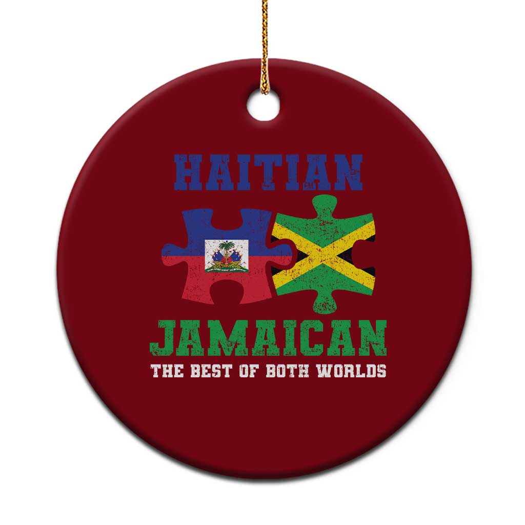 Haitian Jamaican Roots Ceramic Ornament Haiti Jamaica Combo Puzzle - Wonder Print Shop