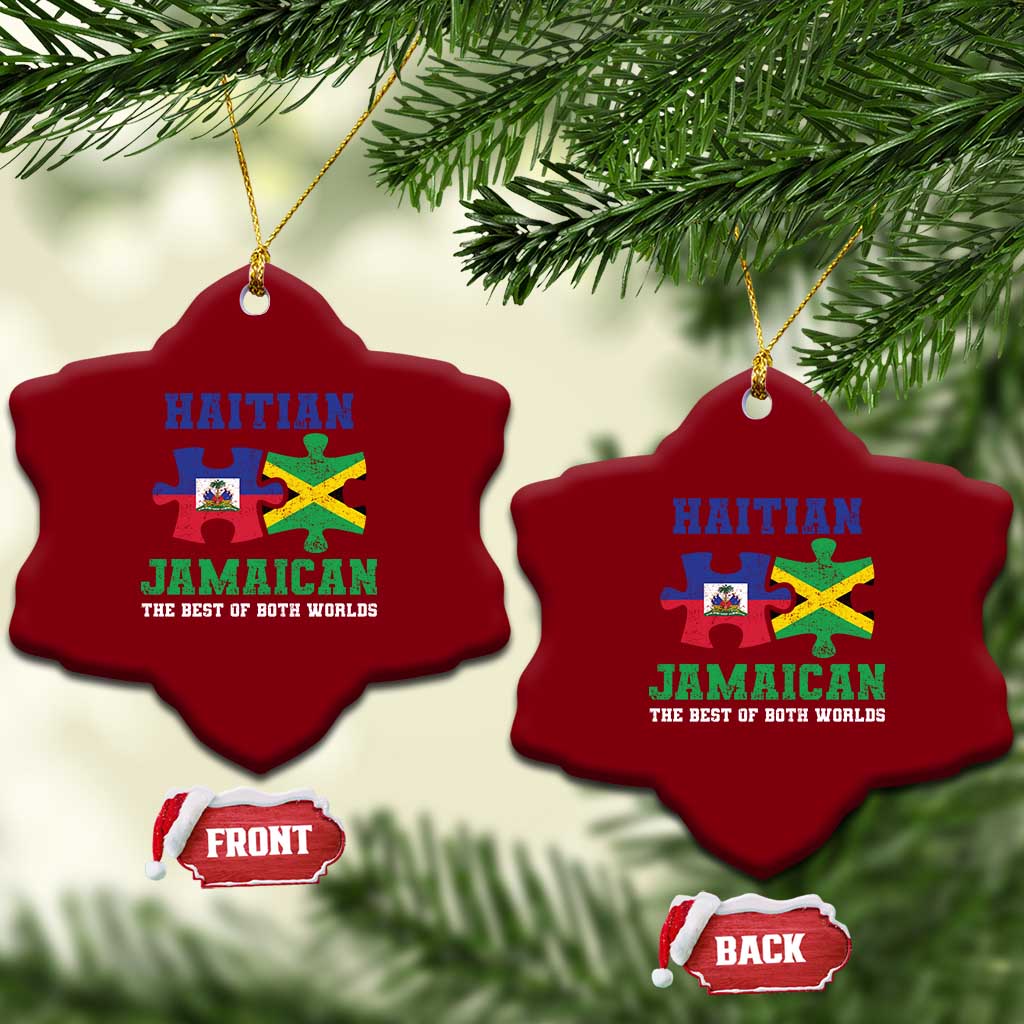 Haitian Jamaican Roots Ceramic Ornament Haiti Jamaica Combo Puzzle - Wonder Print Shop