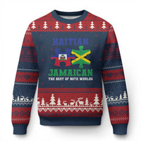 Haitian Jamaican Roots Ugly Christmas Sweater Haiti Jamaica Combo Puzzle - Wonder Print Shop