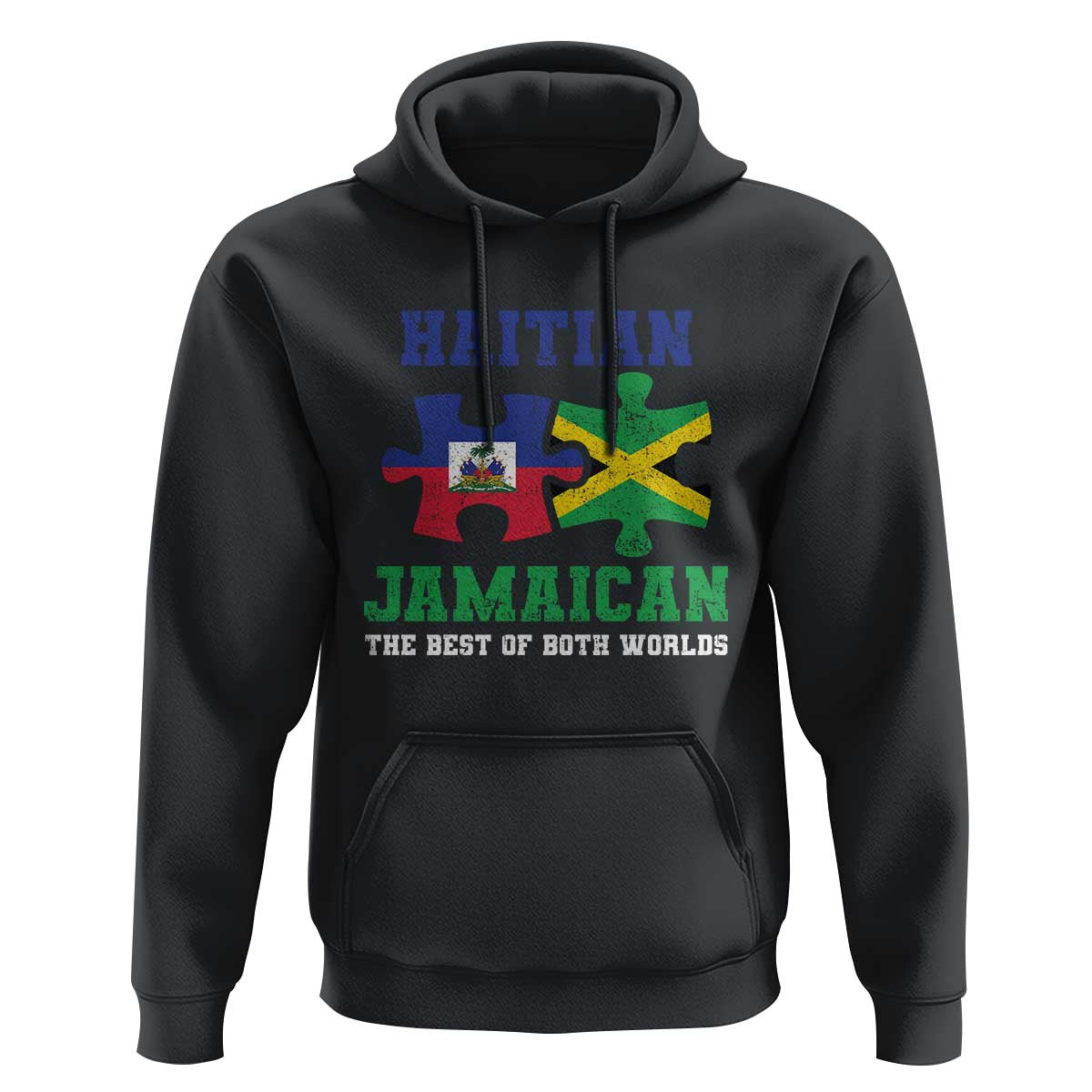 Haitian Jamaican Roots Hoodie Haiti Jamaica Combo Puzzle - Wonder Print Shop