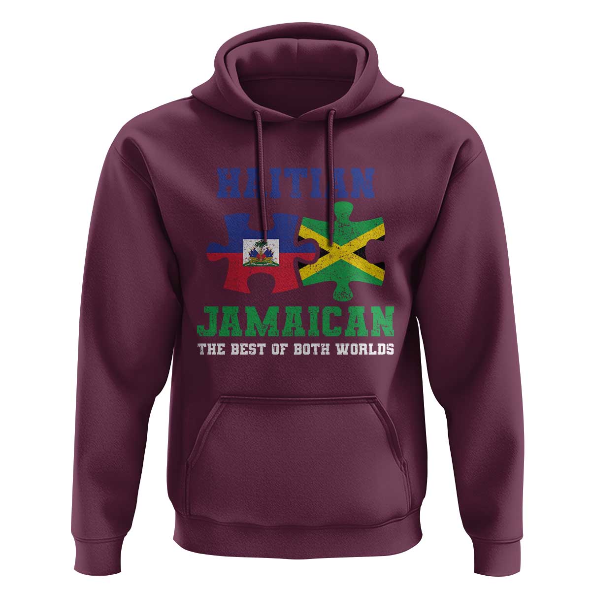 Haitian Jamaican Roots Hoodie Haiti Jamaica Combo Puzzle - Wonder Print Shop