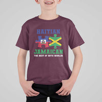 Haitian Jamaican Roots T Shirt For Kid Haiti Jamaica Combo Puzzle - Wonder Print Shop