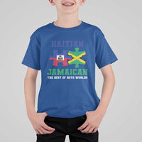 Haitian Jamaican Roots T Shirt For Kid Haiti Jamaica Combo Puzzle - Wonder Print Shop