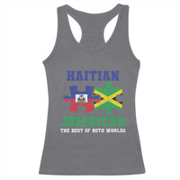 Haitian Jamaican Roots Racerback Tank Top Haiti Jamaica Combo Puzzle - Wonder Print Shop