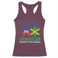 Haitian Jamaican Roots Racerback Tank Top Haiti Jamaica Combo Puzzle - Wonder Print Shop
