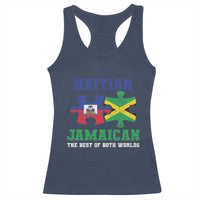 Haitian Jamaican Roots Racerback Tank Top Haiti Jamaica Combo Puzzle - Wonder Print Shop