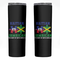 Haitian Jamaican Roots Skinny Tumbler Haiti Jamaica Combo Puzzle - Wonder Print Shop