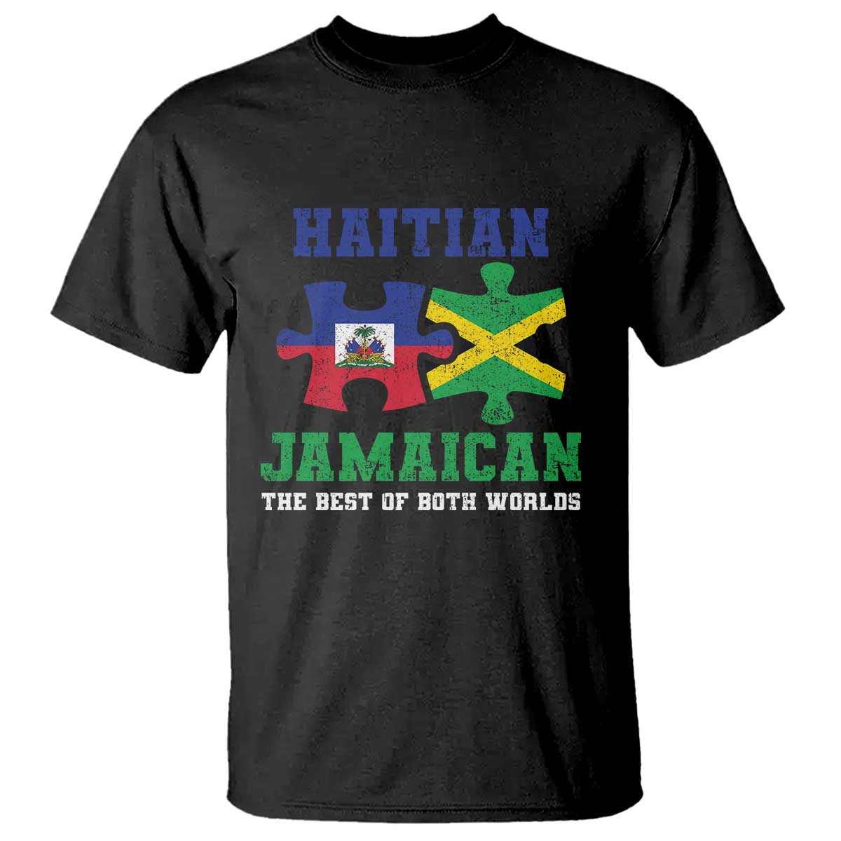 Haitian Jamaican Roots T Shirt Haiti Jamaica Combo Puzzle - Wonder Print Shop
