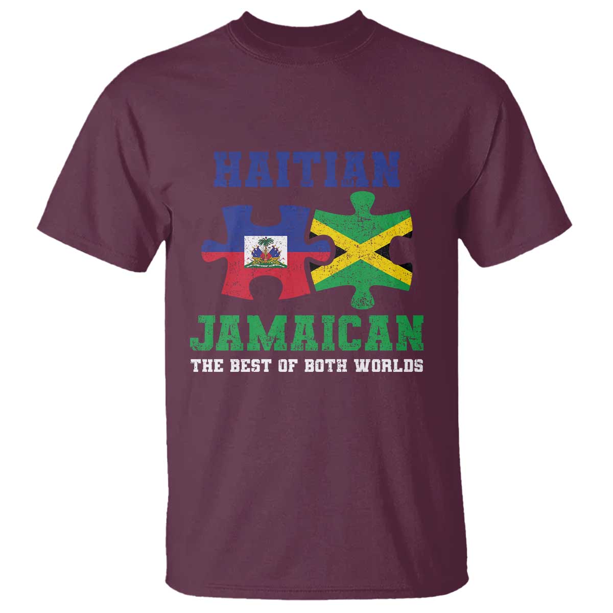 Haitian Jamaican Roots T Shirt Haiti Jamaica Combo Puzzle - Wonder Print Shop