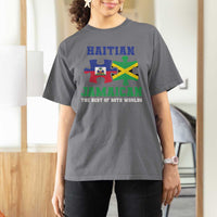 Haitian Jamaican Roots T Shirt For Women Haiti Jamaica Combo Puzzle - Wonder Print Shop