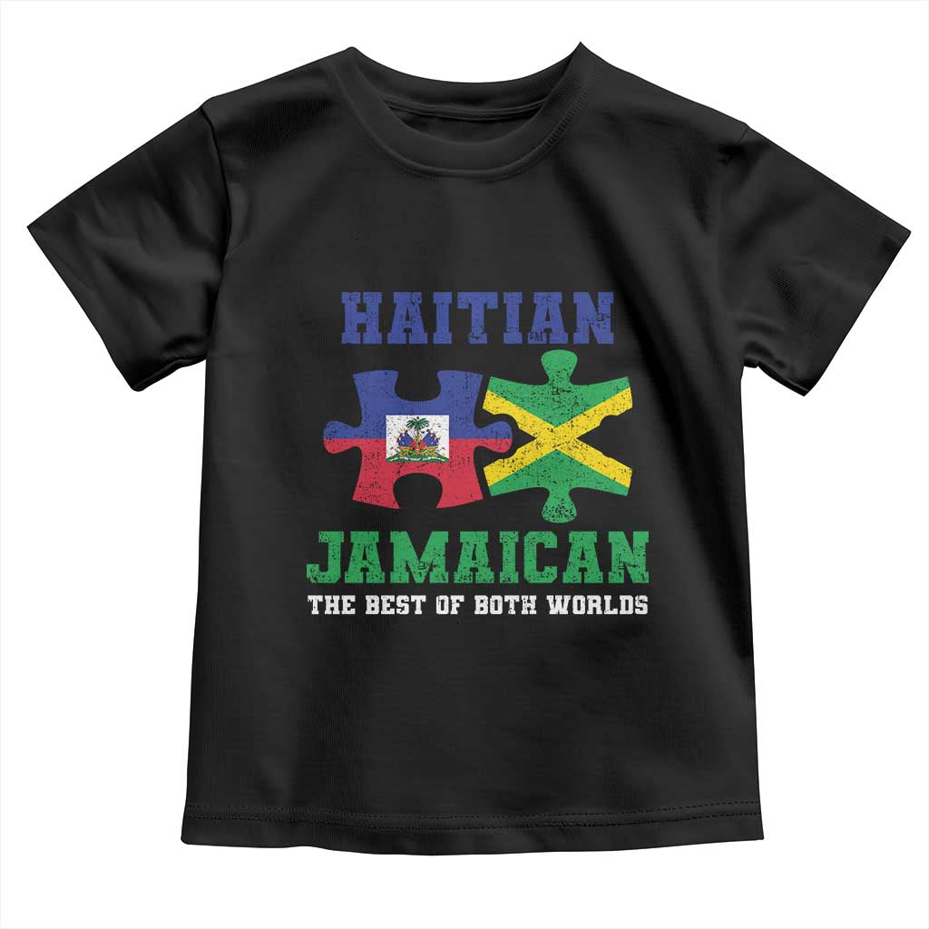 Haitian Jamaican Roots Toddler T Shirt Haiti Jamaica Combo Puzzle - Wonder Print Shop