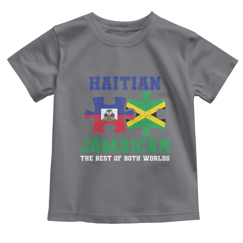 Haitian Jamaican Roots Toddler T Shirt Haiti Jamaica Combo Puzzle - Wonder Print Shop