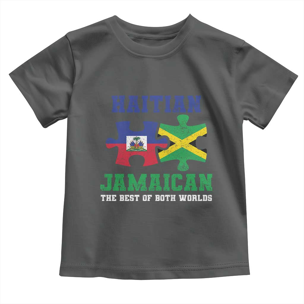 Haitian Jamaican Roots Toddler T Shirt Haiti Jamaica Combo Puzzle - Wonder Print Shop