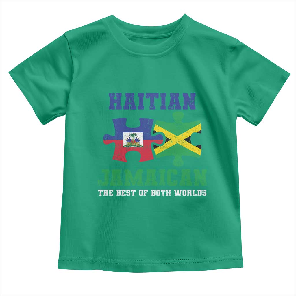 Haitian Jamaican Roots Toddler T Shirt Haiti Jamaica Combo Puzzle - Wonder Print Shop